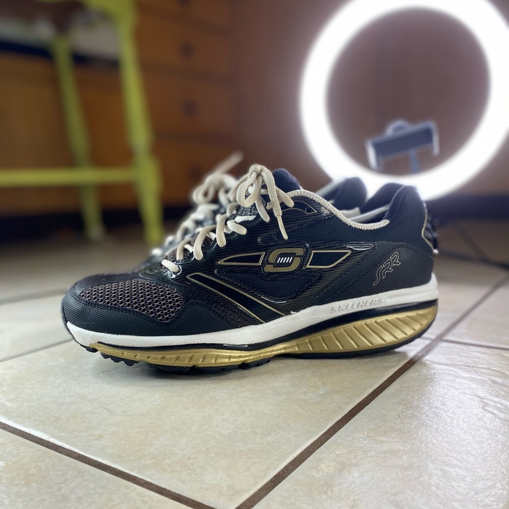 Rare HQ Skechers Shape Ups SRT Men's Walking Toning Shoes Black SN# 52091